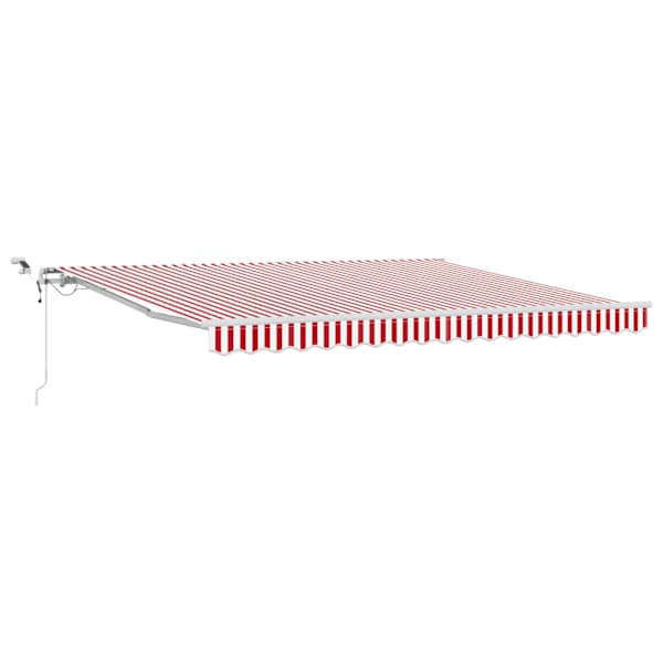 vidaXL Kokkuvolditav varikatus Punane ja valge 400 &times; 350 cm Pol&uuml;ester