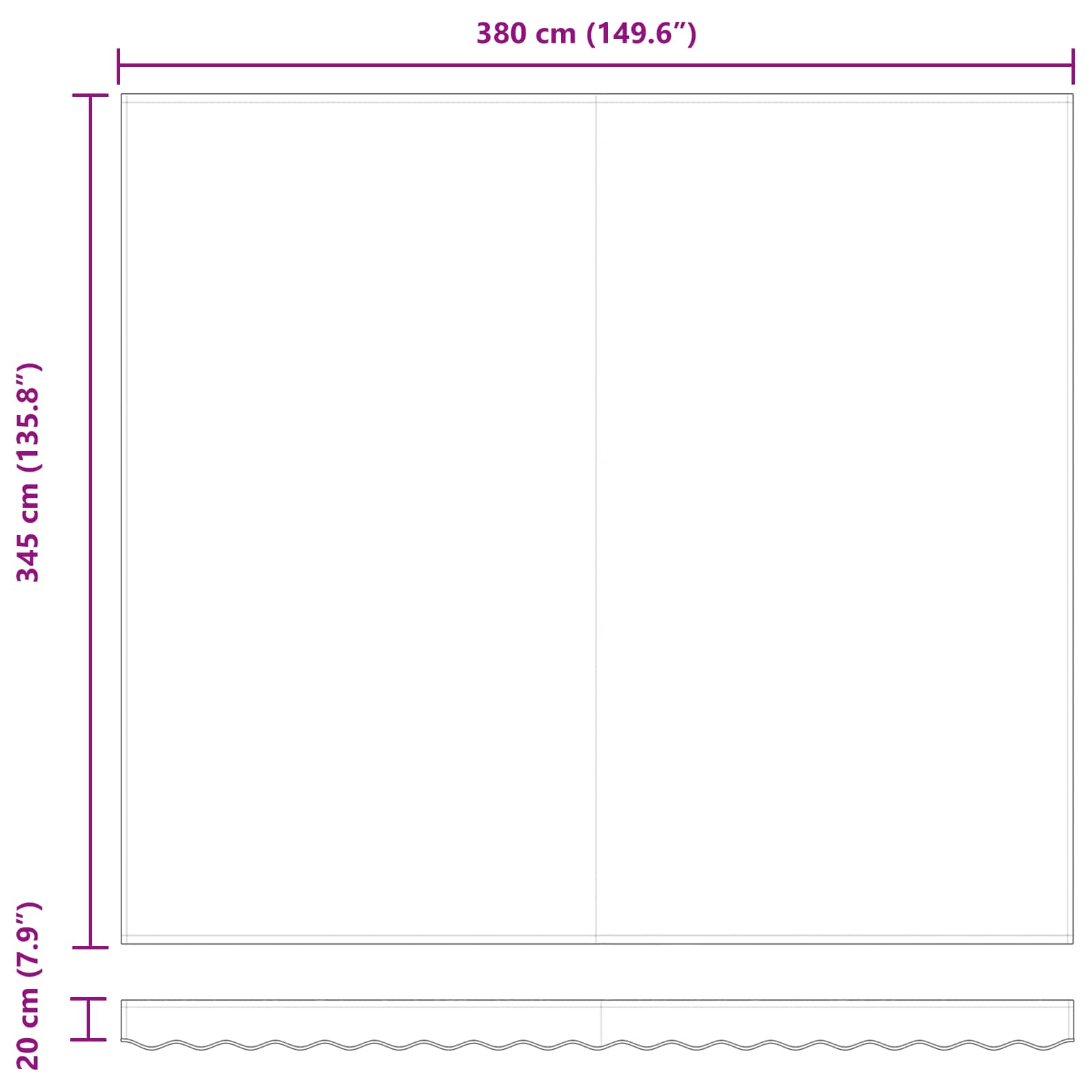 Inklapbaar Zonnescherm Rood en wit 400 ×350 cm Stof image 12
