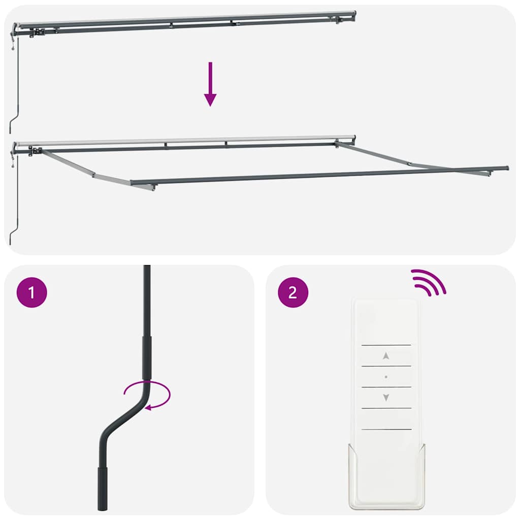 Inklapbaar Zonnescherm Rood en Wit 400 × 350 cm image 9