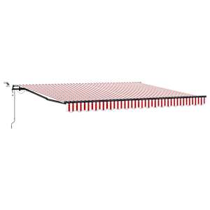 vidaXL Kokkuvolditav varikatus Punane ja valge 400 &times; 350 cm Pol&uuml;ester
