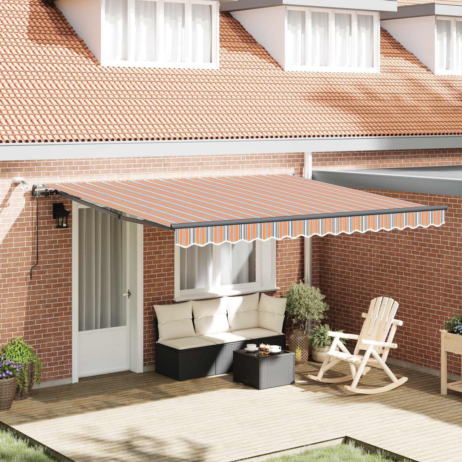 Luifeldoek Meerkleurig 400 × 350 cm Polyester image 1
