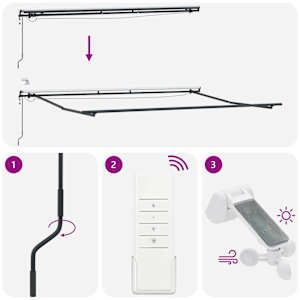 Tkanina za senčnik z večbarvno 400 × 350 cm Poliester - slika 13