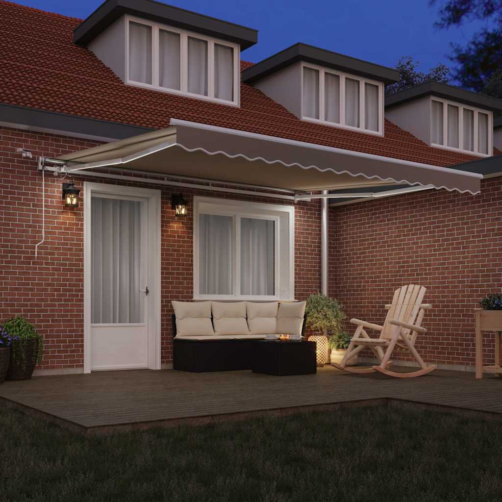 Inklapbaar Zonnescherm Beige 400 × 350 cm Polyester en Metaal image 3