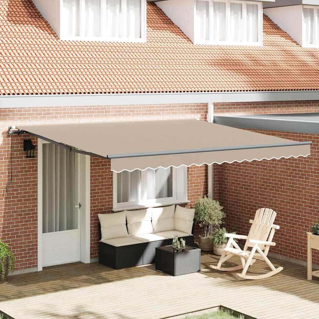 Aurinkovarjo Beige 400 × 350 cm Polyesteri
