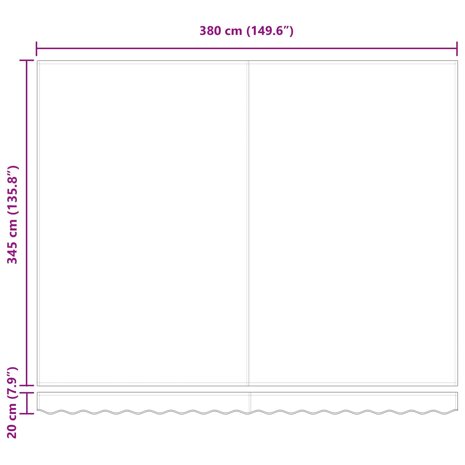 Inklapbaar Zonnescherm Beige 400 × 350 cm Stof en Aluminium image 12