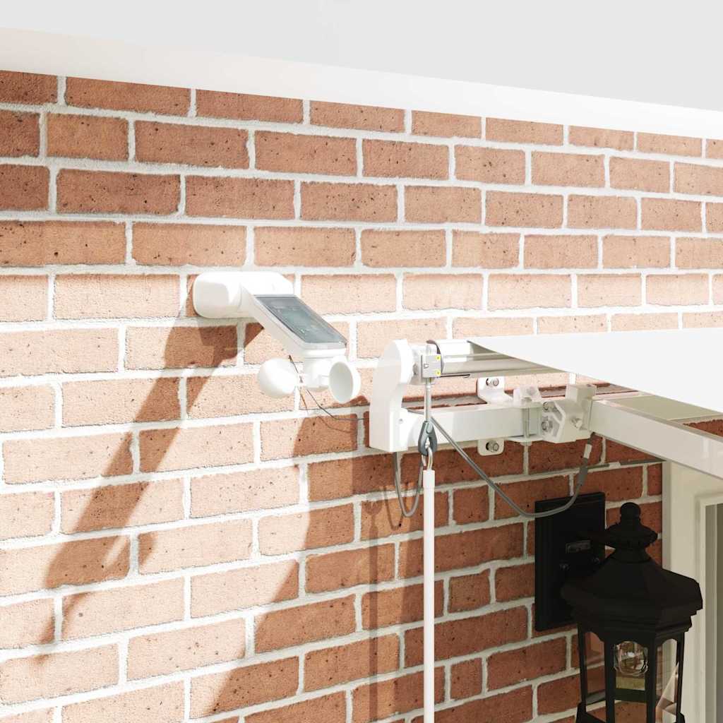 Inklapbaar Zonnescherm Wit 400 × 350 cm Polyester en Metaal image 4