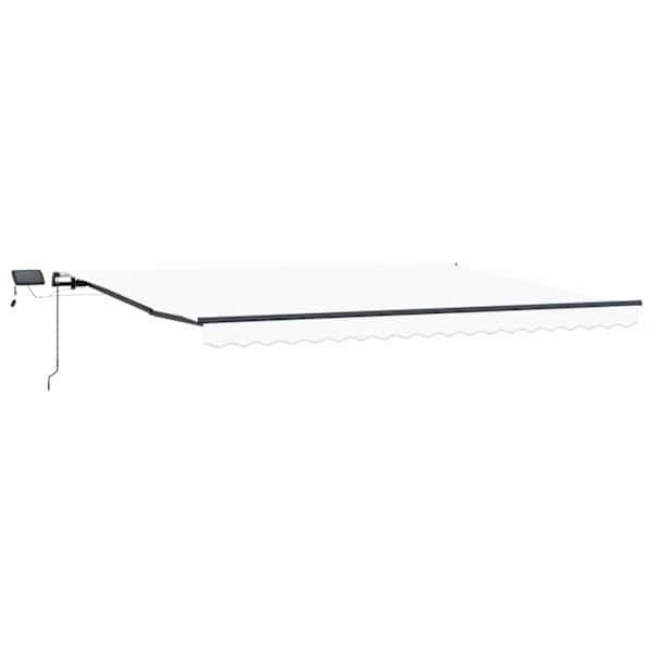 vidaXL Kokkuvolditav varikatus Valge 400 &times; 350 cm Kangas ja alumiinium