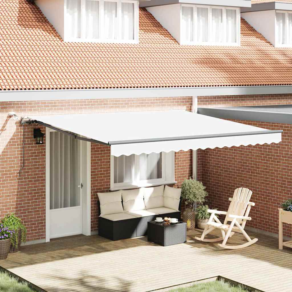 vidaXL Cortina Retractabilă with Alb 400 × 350 cm țesătură