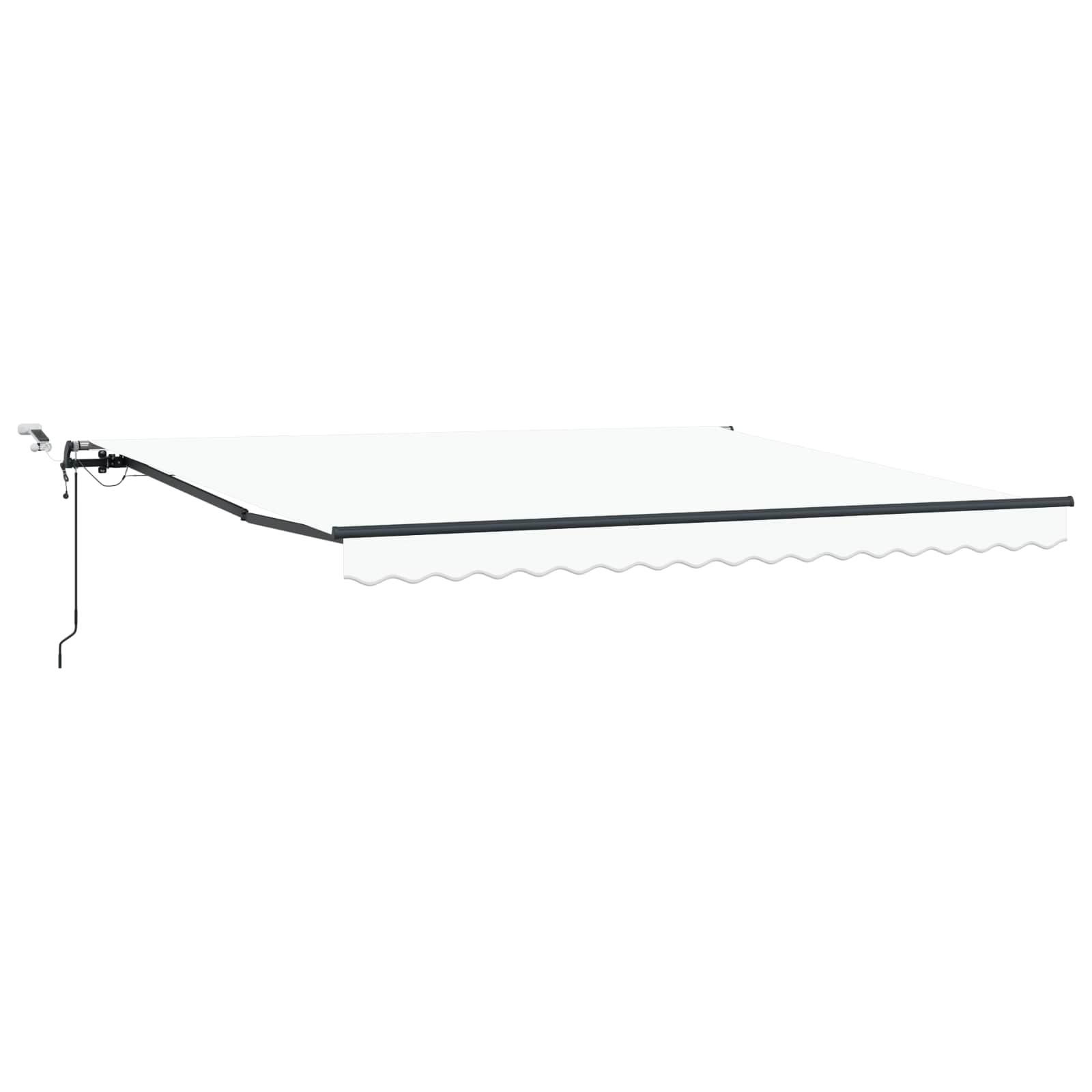 vidaXL Sklopná markíza Biela 400 × 350 cm Polyester