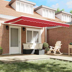 Stahovací markýza Červená 400 x 350 x 165 cm Polyester a hliník - obrázek 3