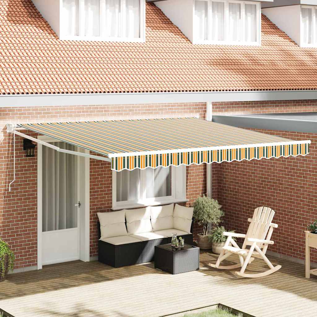 vidaXL Cortina Retractabilă with Manual 400 × 350 cm Verde și alb