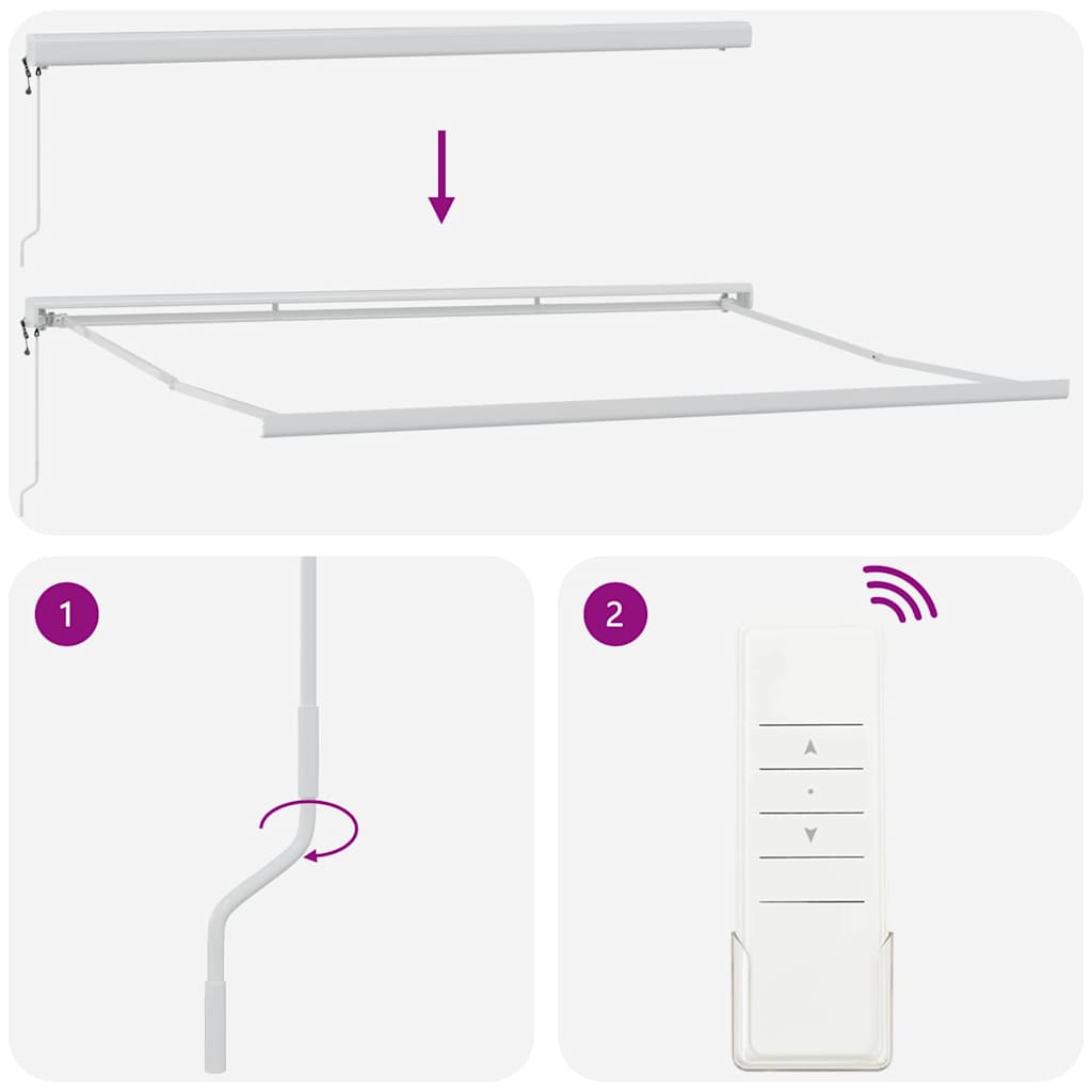 Inklapbaar Zonnescherm Groen en Wit 400 × 350 cm image 9