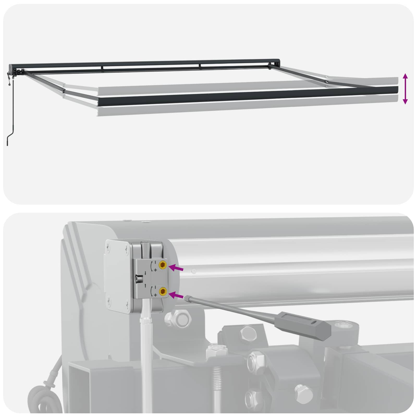 Inklapbaar Zonnescherm Groen en wit 400 ×350 cm Stof image 9