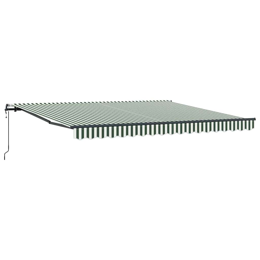 Automatisk udtrækkelig markise Grøn og hvid 400x350 cm