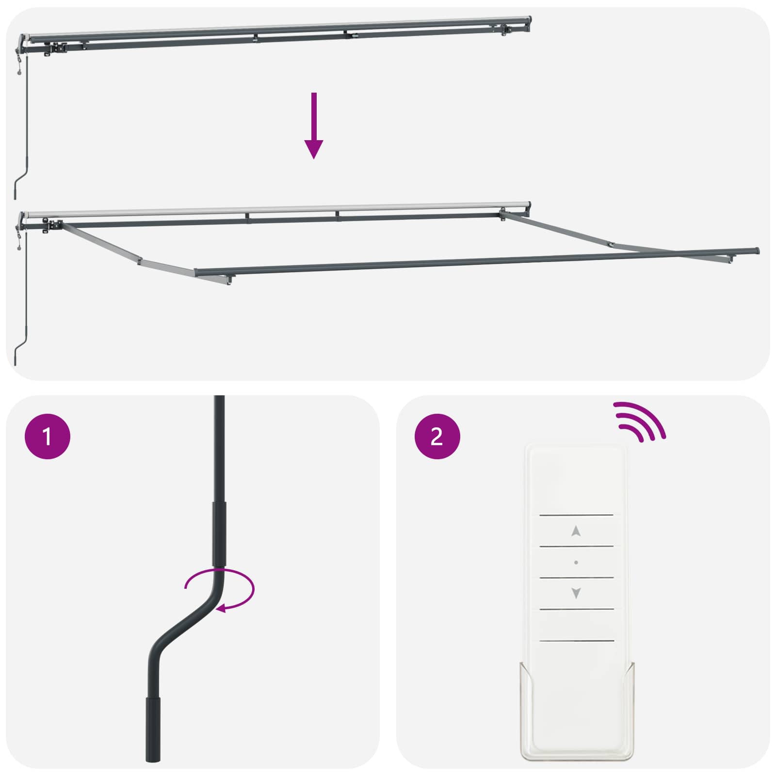 Inklapbaar Zonnescherm Groen en Wit 400 × 350 cm image 9