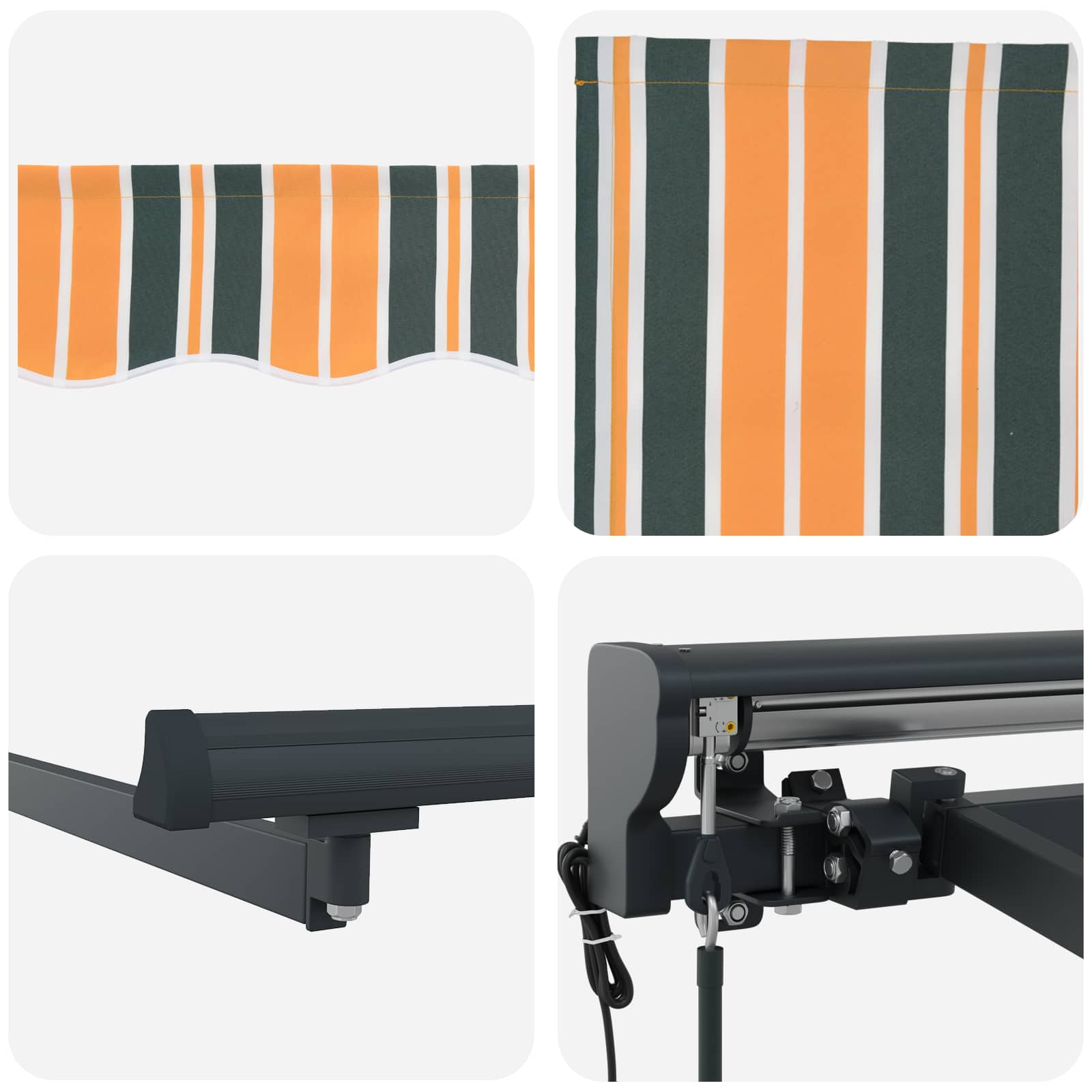 Luifeldoek met Groen en Wit 400 × 350 cm Polyester image 8