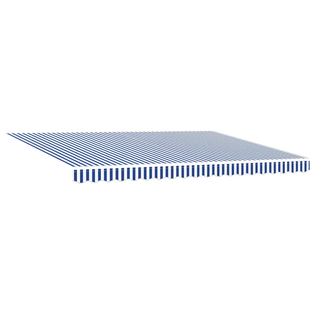 Automaattisesti sisäänvedettävä markiisi sininen ja valkoinen 450×300 cm