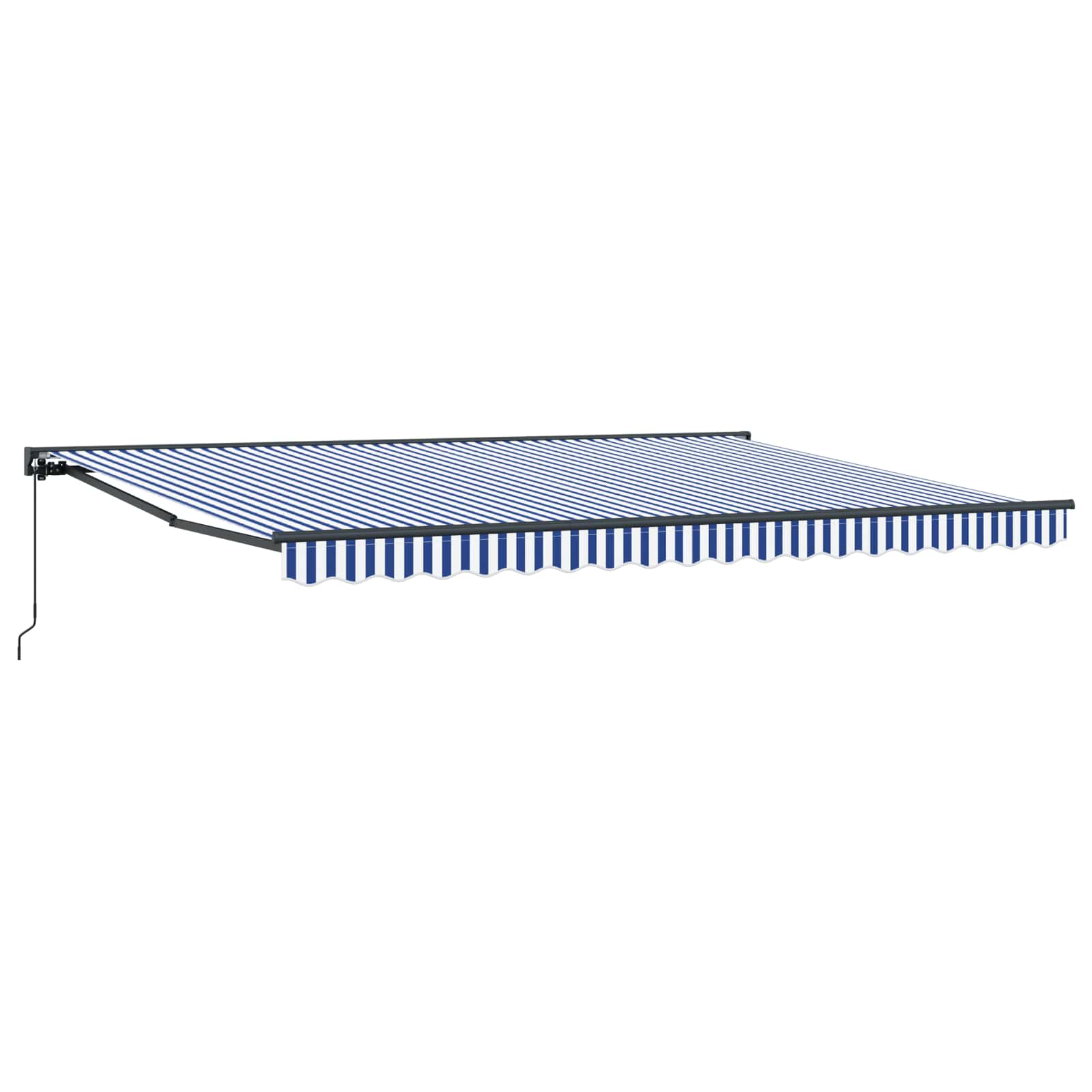 vidaXL Rám markízy Modrá a biela 450 × 300 cm Polyester s PU povrchom
