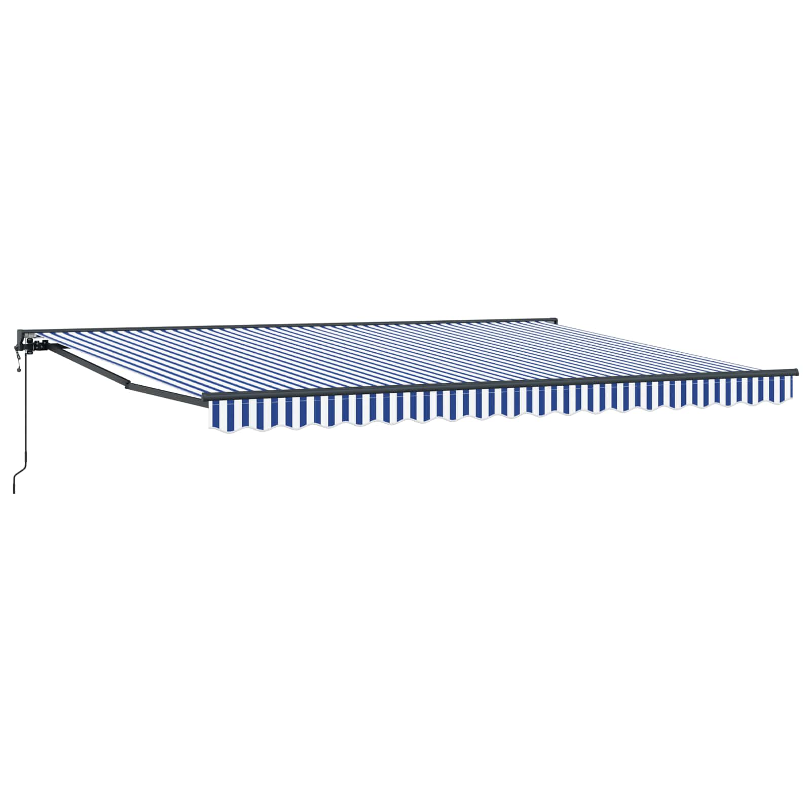vidaXL Rám markízy Modrá a biela 450 × 300 cm Polyester s PU povrchom