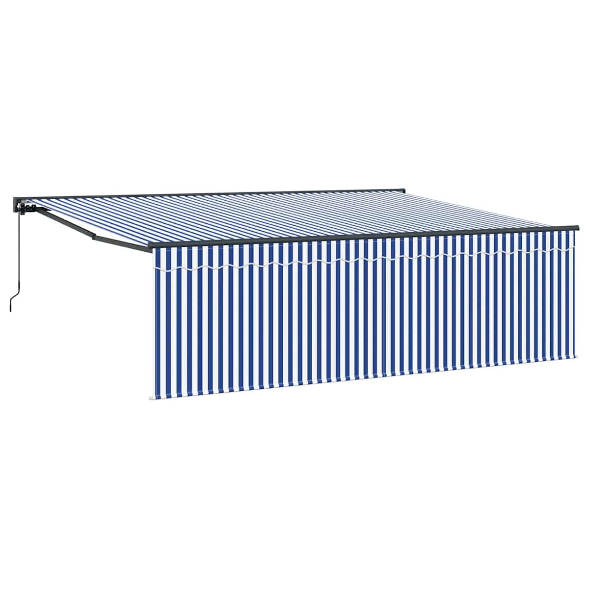 Udtrækkelig markise Blå og Hvid 400 × 300 cm - Billede 2