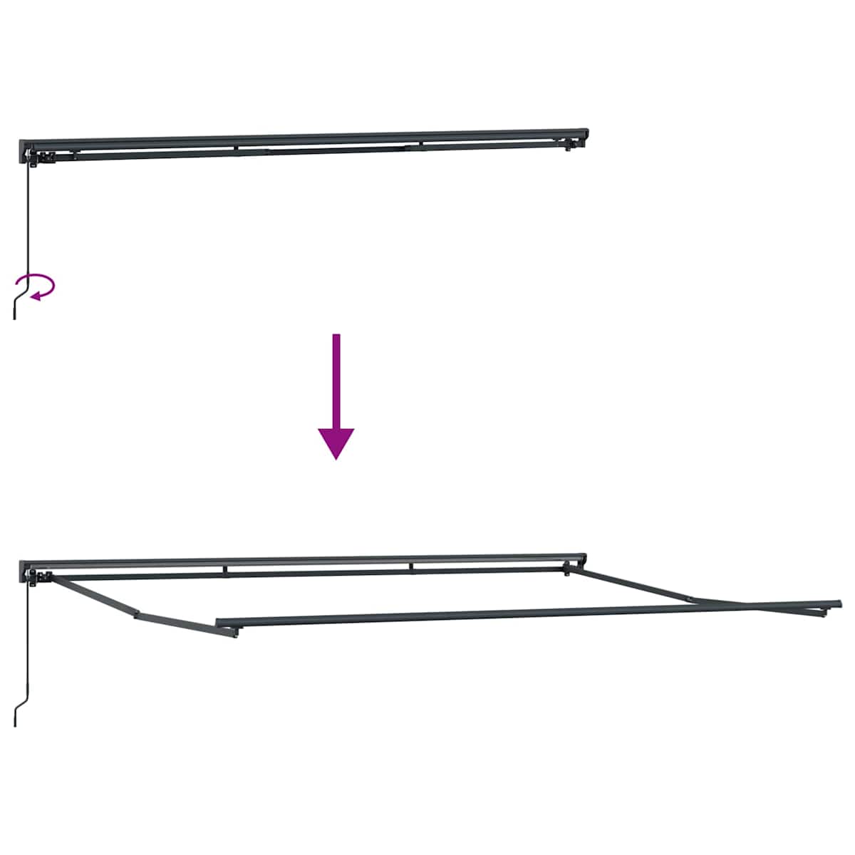 Udtrækkelig markise Blå og Hvid 400 × 300 cm - Billede 11