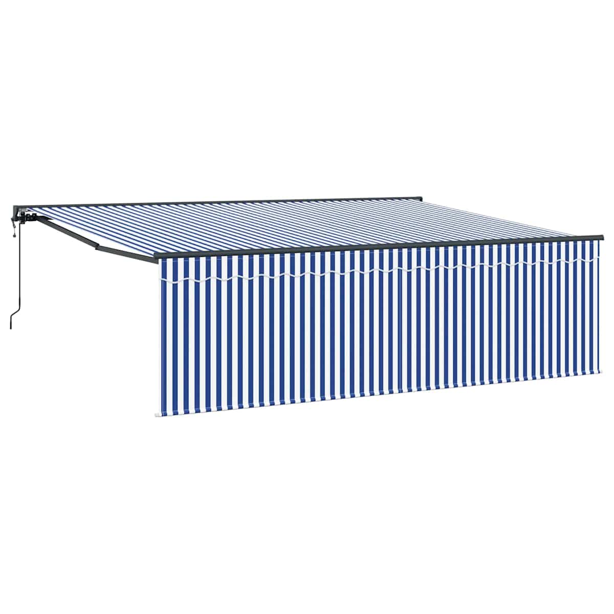 Udtrækkelig markise Blå og Hvid 400 × 300 cm - Billede 2