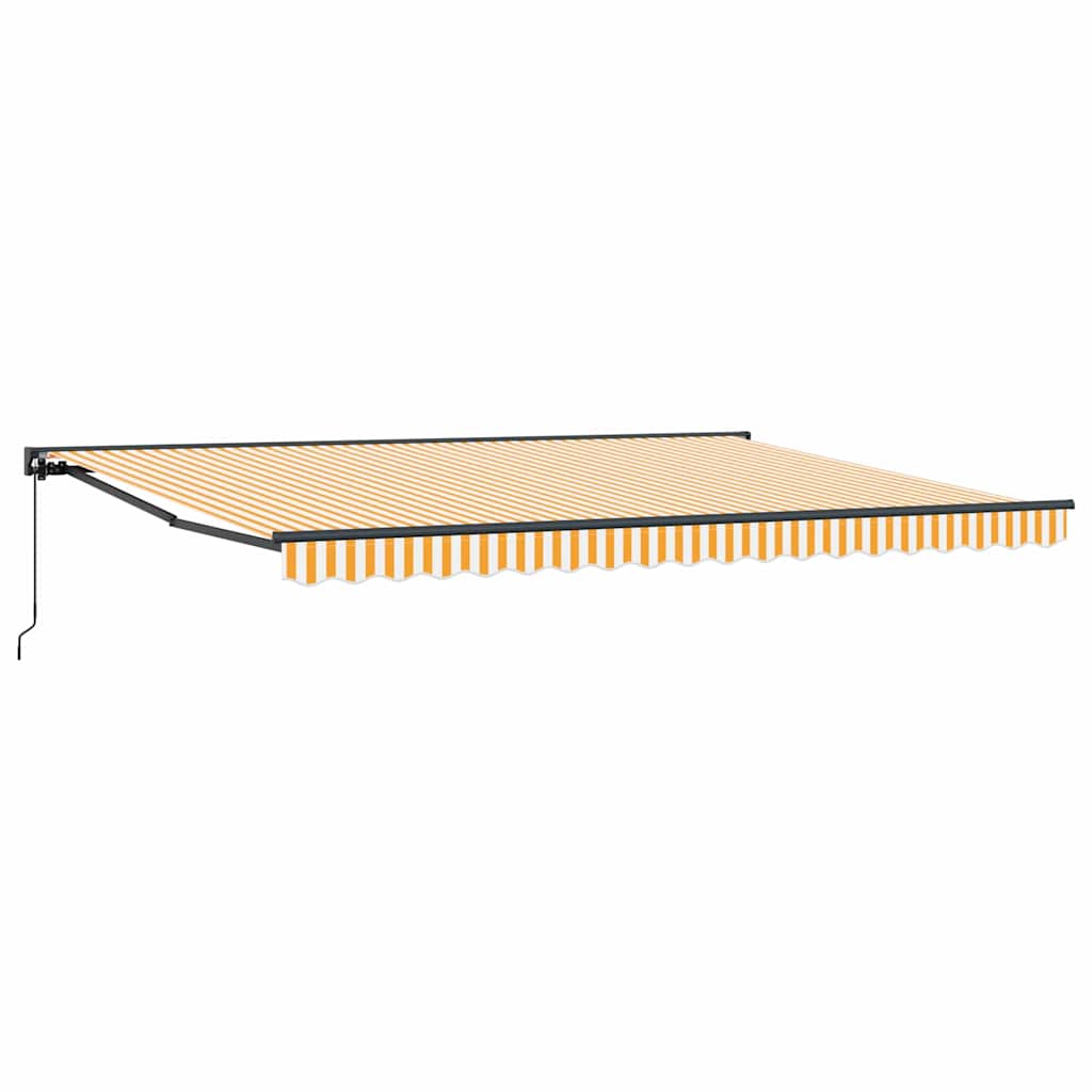 Vetoutuva markiisi Oranssi ja valkoinen 450×300 cm