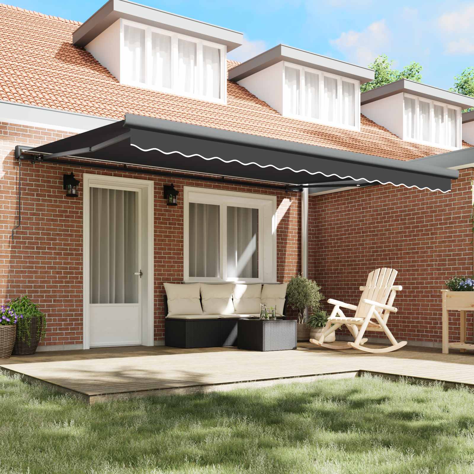 Thumbnail - vidaXL Einziehbare Markise Anthrazit 450 x 300 cm Stoff und Metall