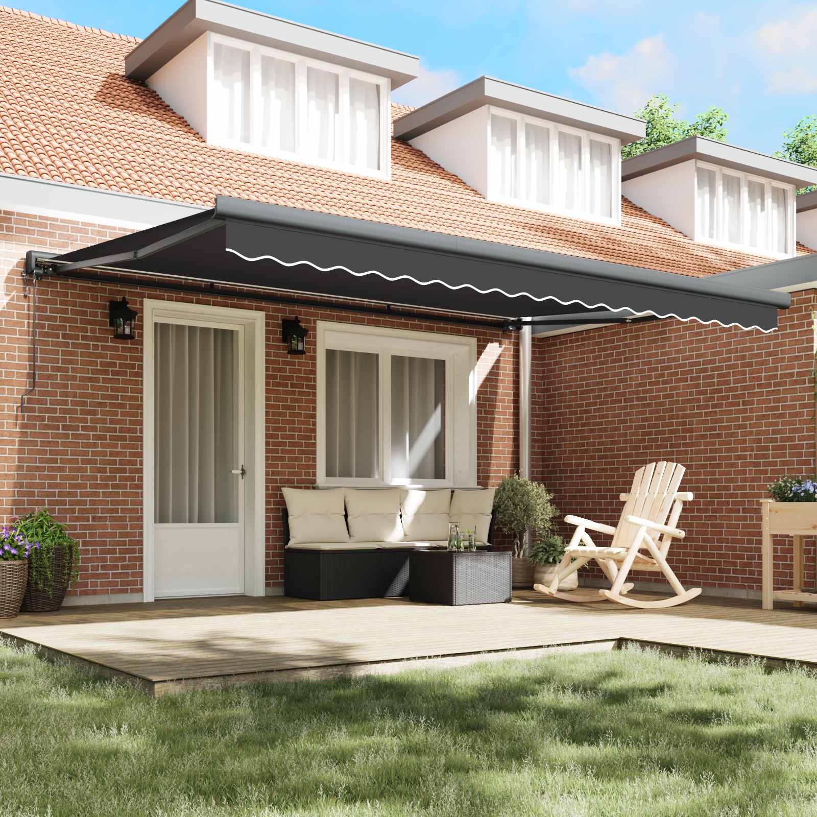 Thumbnail - vidaXL Markise Anthrazit 450 x 300 x 165 cm Polyester und Aluminium