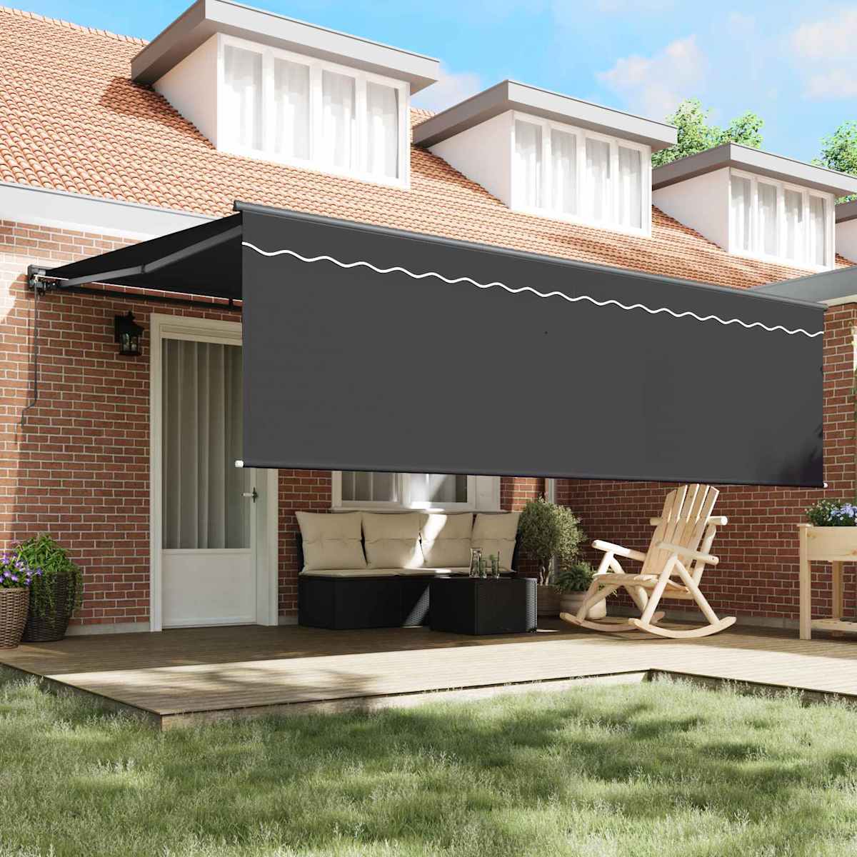 Udtrækkelig markise Antracit 450 × 300 cm - Billede 3