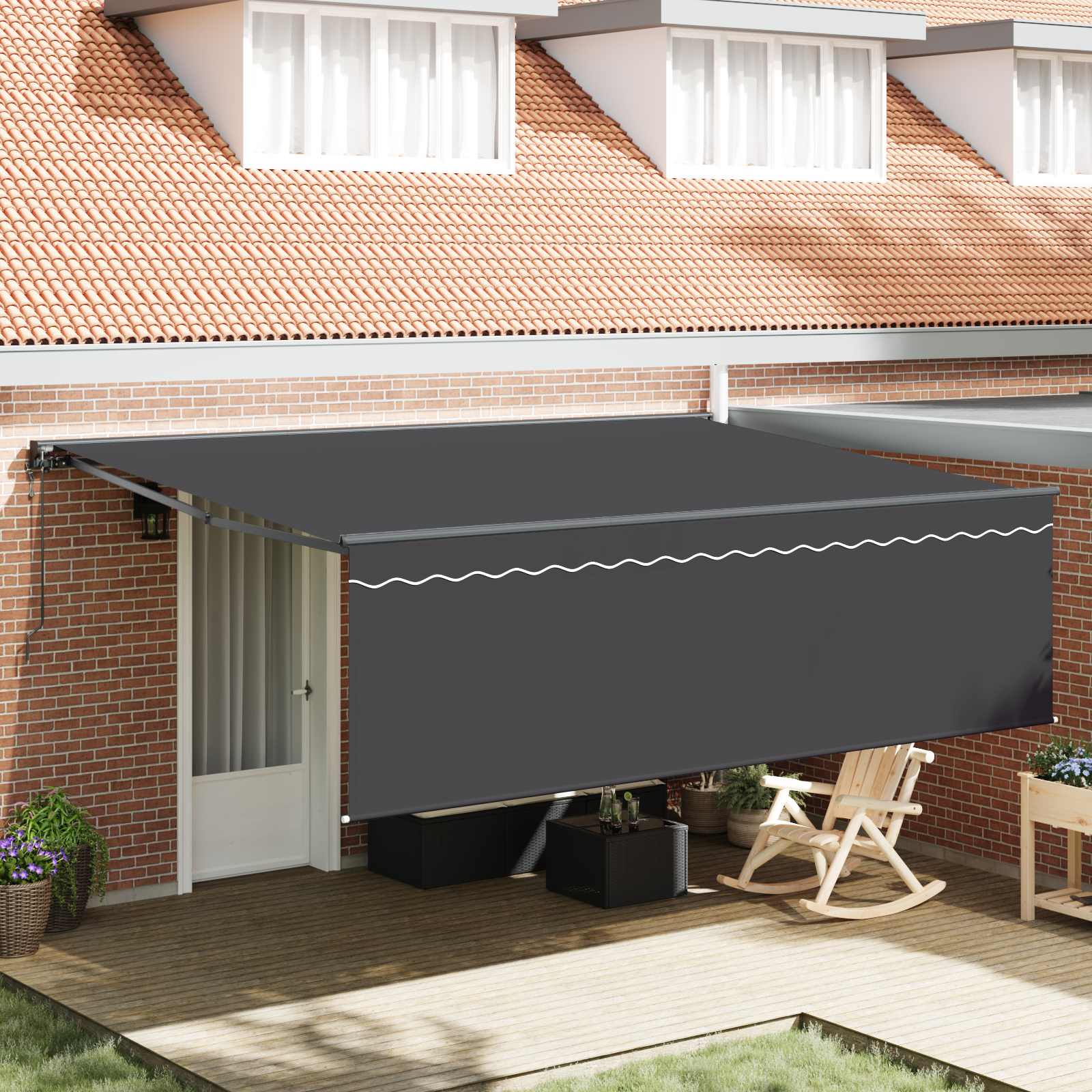 vidaXL Cortina Retractabilă Antracit 450 × 350 cm