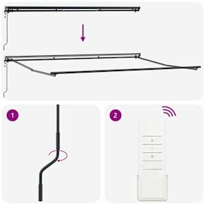 Retraktilna tenda Antracit 450 × 350 cm Poliester in aluminij - slika 11