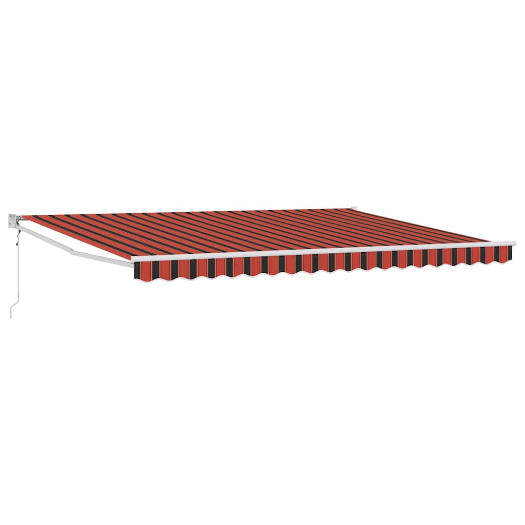 Automattisesti sisäänvedettävä markiisi Oranssi ja Ruskea 450×300 cm