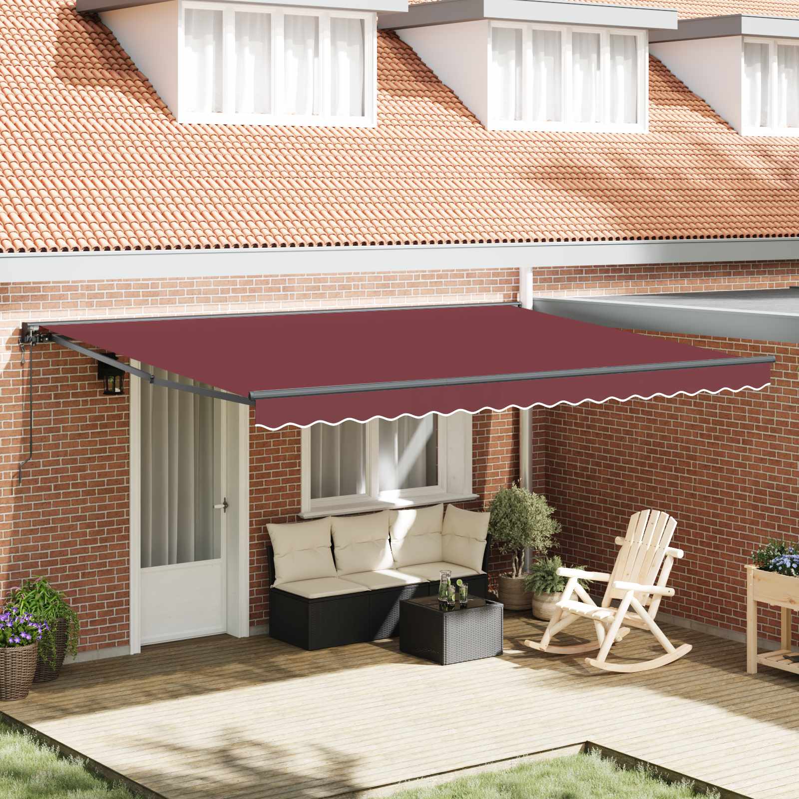 vidaXL Cadru de copertină Burgundy 450 × 300 cm