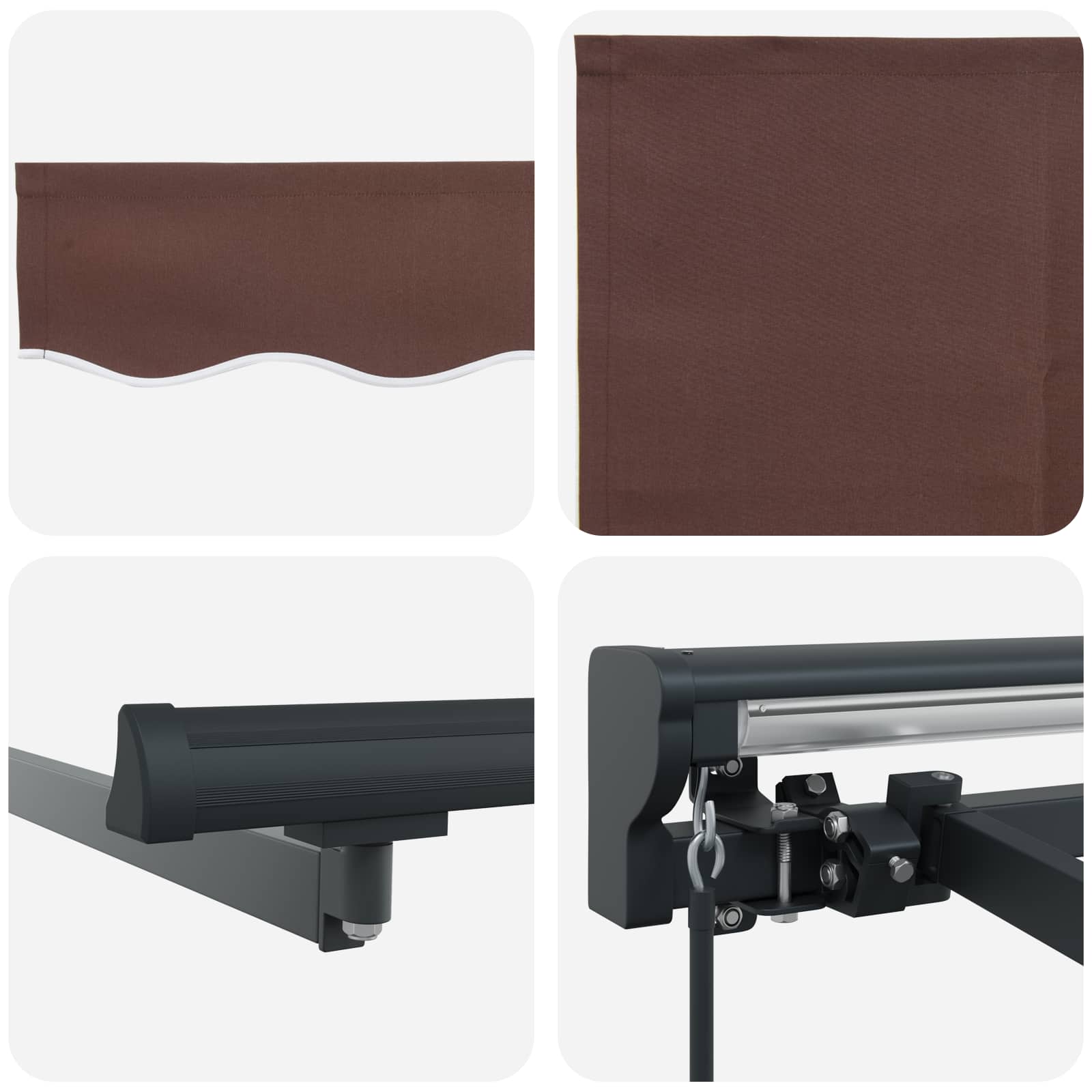 Zijde Frame Bruin 450 × 300 cm Polyester met PU-coating image 8