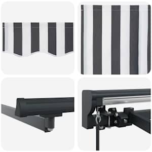 Retraktilna tenda Antracitna in bela 450 × 300 cm - slika 8