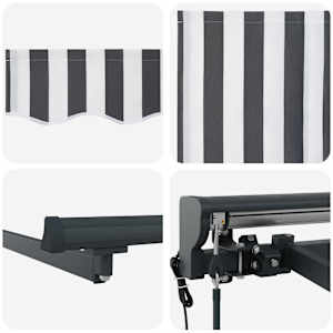 Retraktilna tenda Antracitna in bela 450 × 300 cm - slika 8