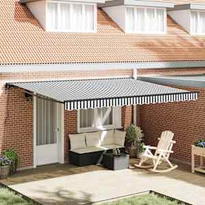 Retraktilna tenda Antracitna in bela 450 × 300 cm