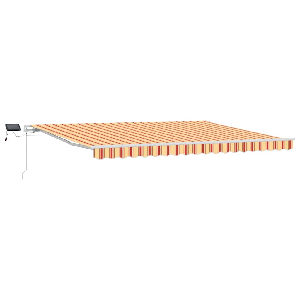 Manuaalinen Sisäänvedettävä Markiisi LED-valolla, keltainen ja oranssi, 450×300 cm
