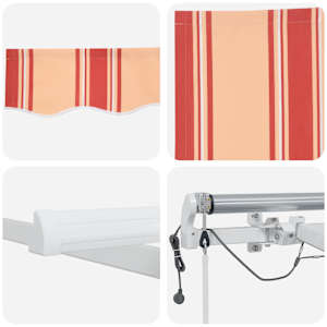 Retraktilna tenda z LED lučmi Rumena in oranžna 450 × 300 cm - slika 10