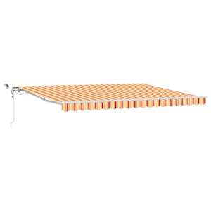 Stahovací markýza Žlutá a oranžová 450 × 300 cm Polyester - obrázek 2