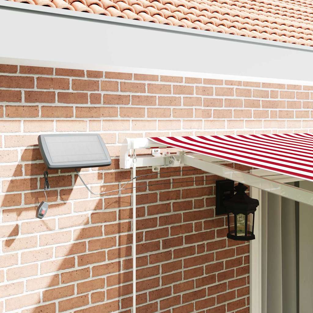 Inklapbaar Zonnescherm Rood en Wit 450 × 300 cm Stof en Staal image 4