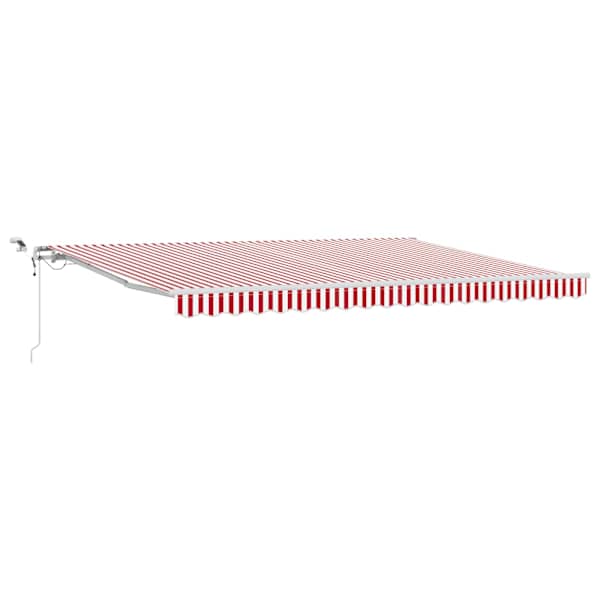 vidaXL Kokkuvolditav varikatus Punane ja valge 450 &times; 300 cm Pol&uuml;ester