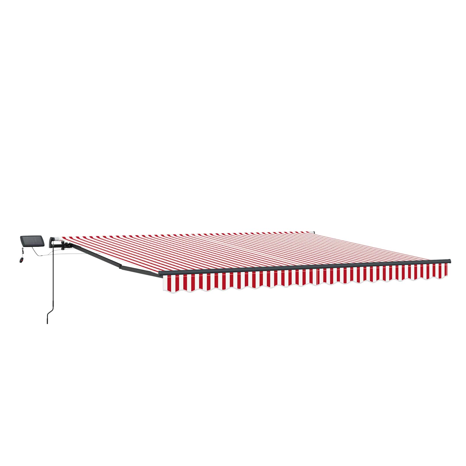 Inklapbaar Zonnescherm Rood en wit 450 ×300 cm Stof image 2