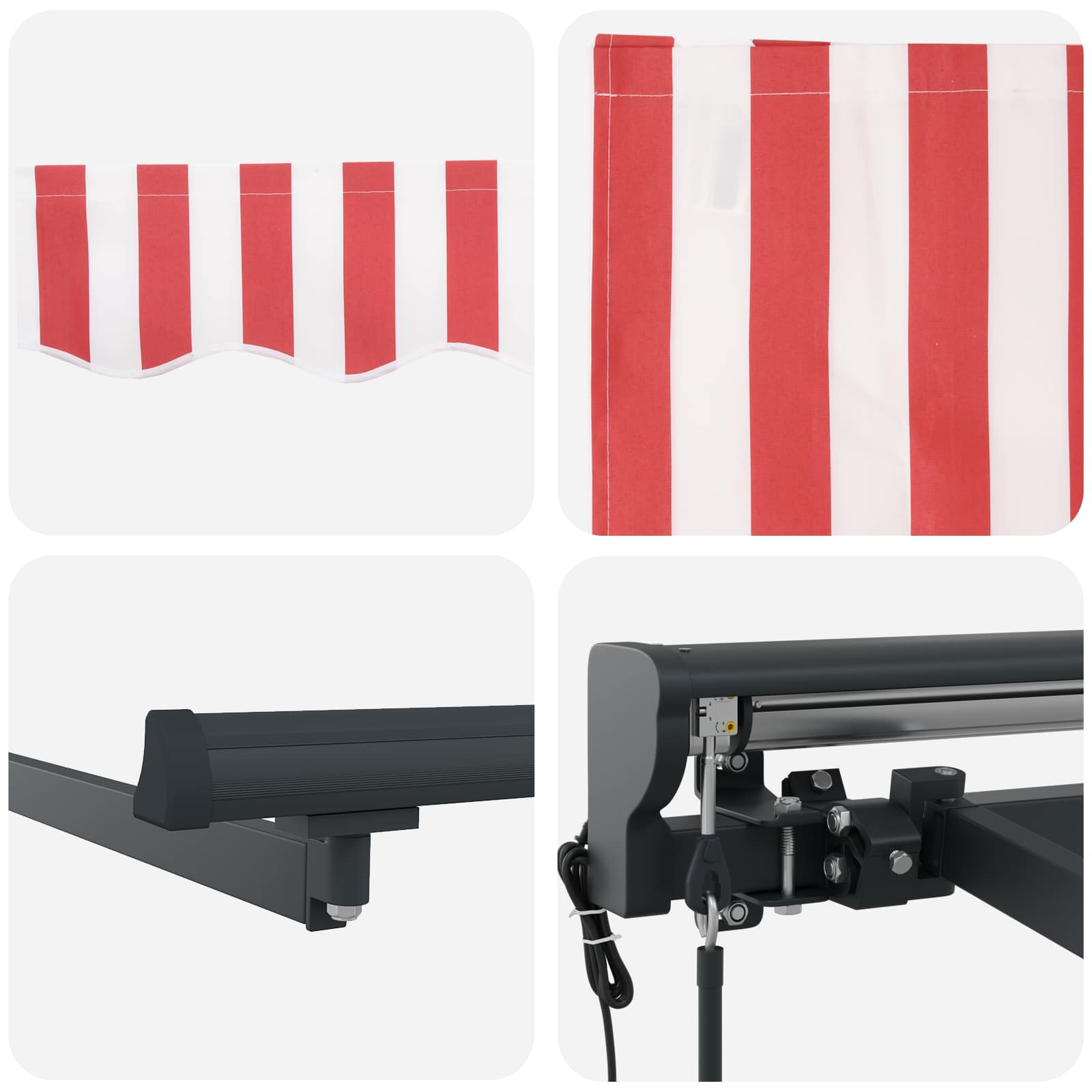 Zijde Frame Rood en Wit 450 × 300 cm Polyester met PU-coating image 8