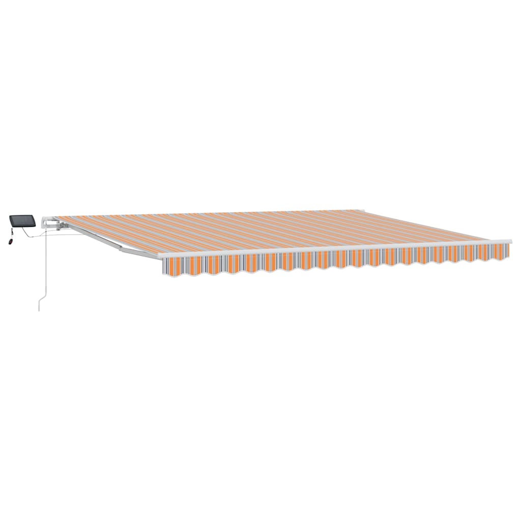 Manuaalinen sisäänvedettävä markiisi LED-moniväristripillä 450×300 cm