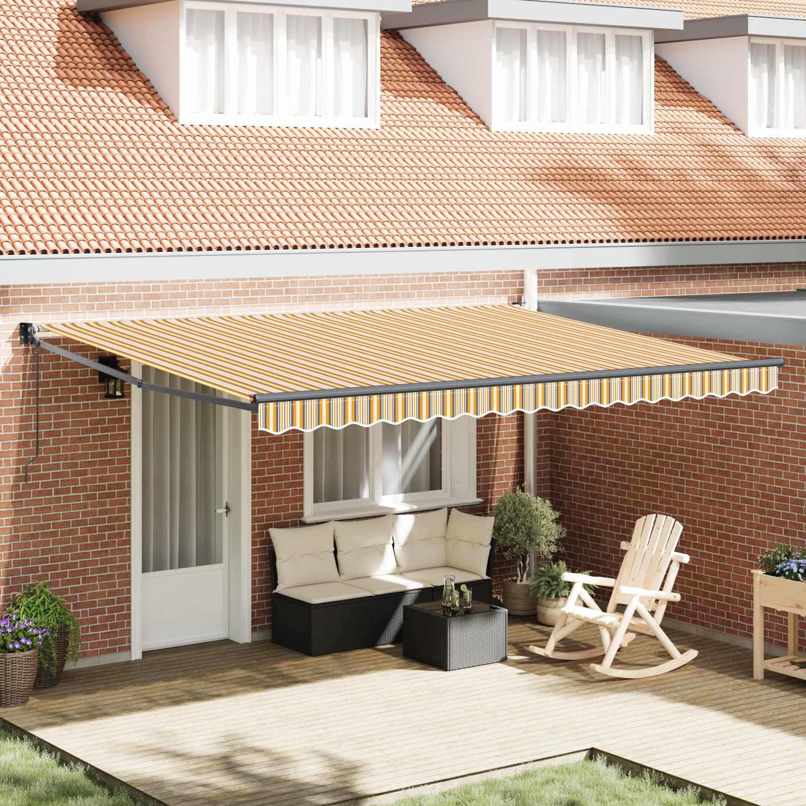 vidaXL Cortina Retractabilă Multicolour 450 × 300 cm