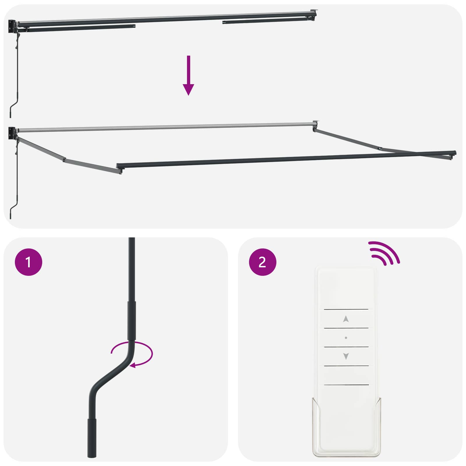 Inklapbaar Zonnescherm Multikleur 450 × 300 cm image 9