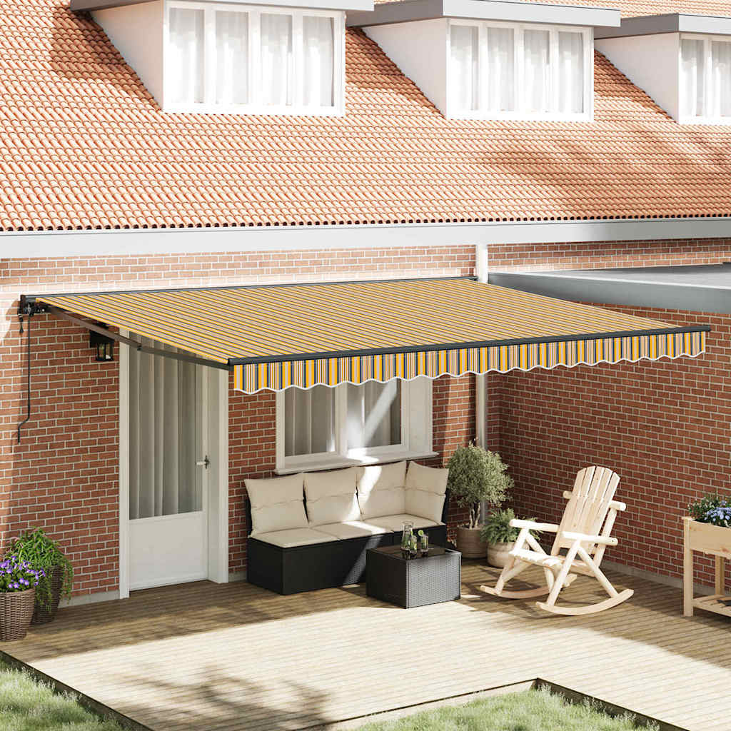 vidaXL Cortina Retractabilă Galben și gri 450 × 300 cm