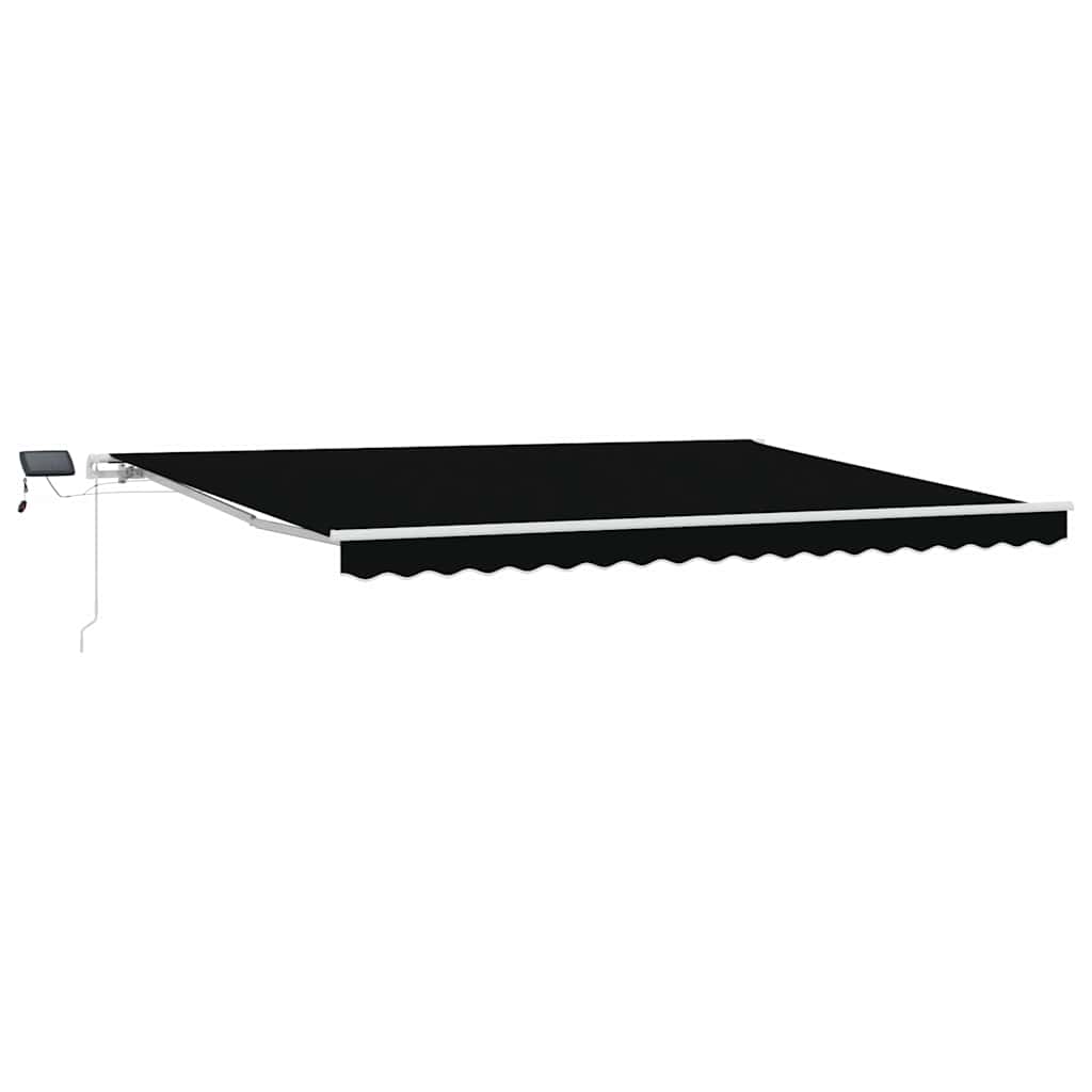 Manuaalinen sisäänvedettävä markiisi LED-valolla musta 450×300 cm, vidaXL Markiisinkorvauskangas 4,5×3 m runkoon musta